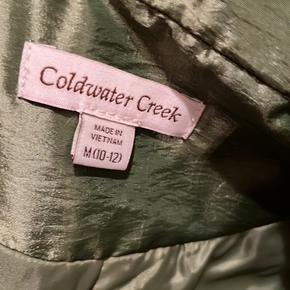 Coldwater Creek size medium lime green vest zipper & snaps front with pockets - Picture 6 of 13